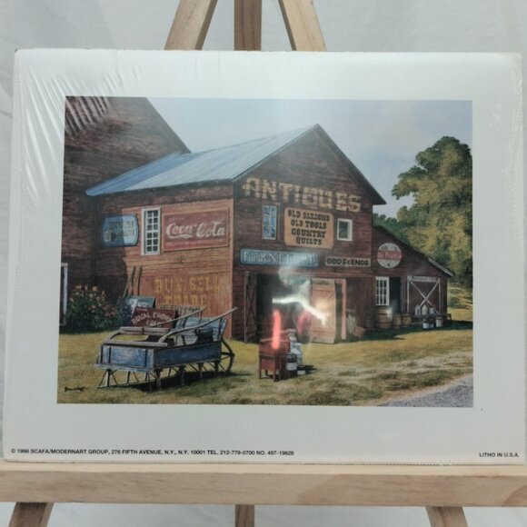 1998 Scafa ModernArt Coca-Cola Antiques 8 x 10 Barn Print - Picture 1 of 6